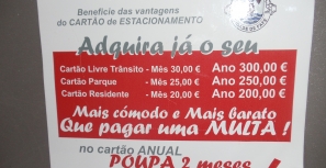 Câmara reduz taxas anuais de estacionamento
